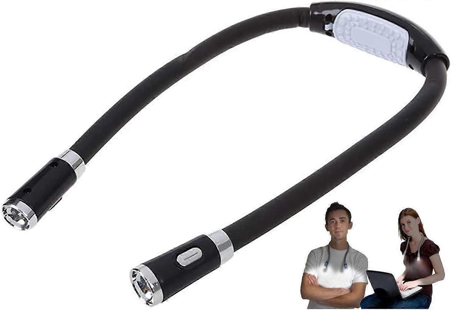 LED Book to Neck Light, 4 LEDs and 6 brightness levels, flexible hands-free arm perfect for bed reading [Energy efficiency class A +++].