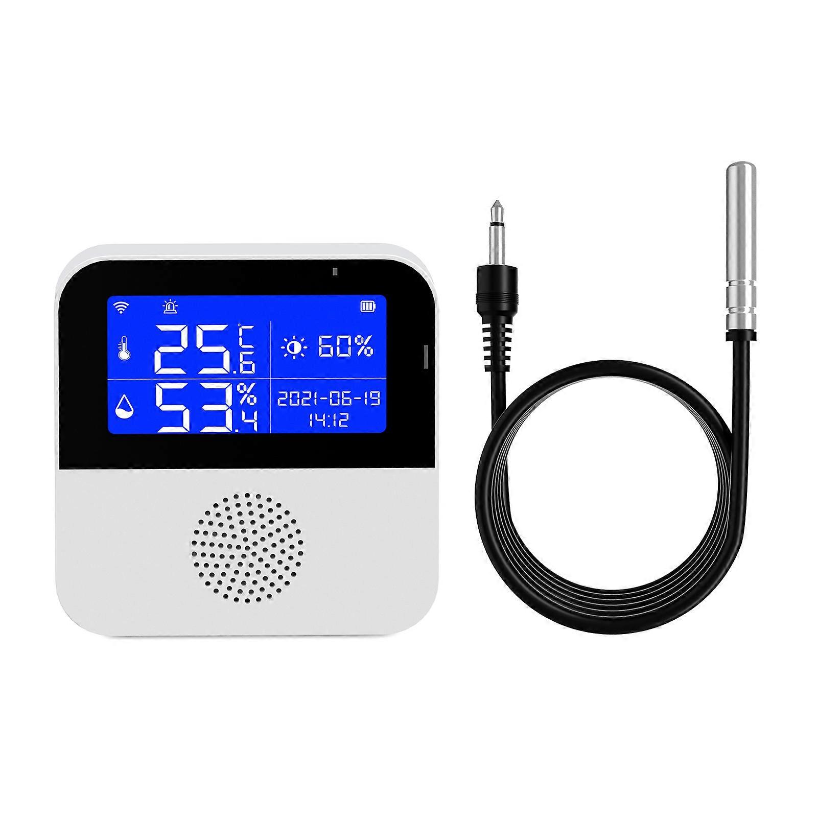 2.9 inch Wi-Fi Temperature Humidity Meter Hygrometer Temperature Sensor Alarm / with Time Date with Backlight Display