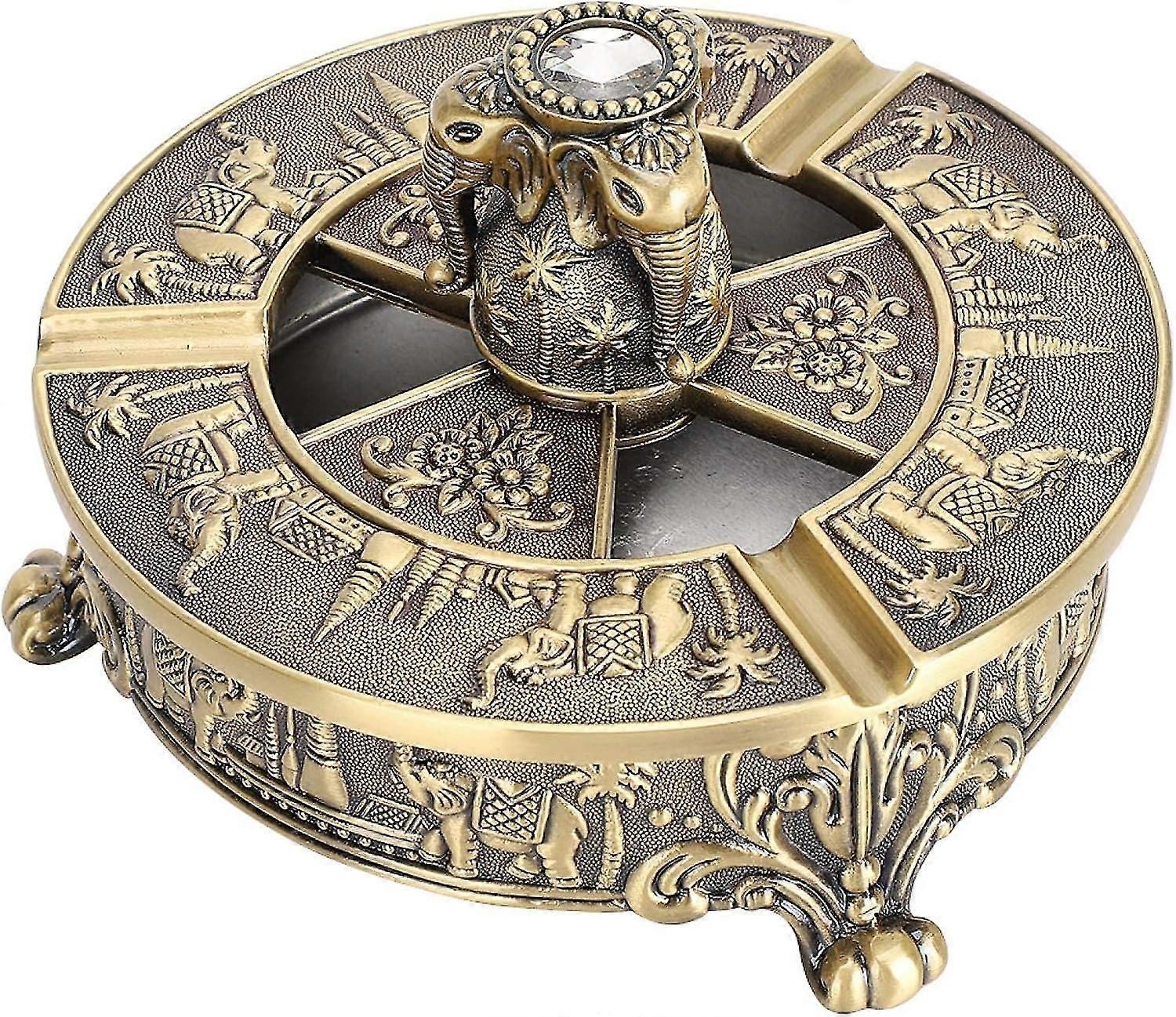 Vintage Metal Cigarette Ashtray with Lid - Strong Wear-Resistant Decorative Ashtray for Home & Star Hotels/YY