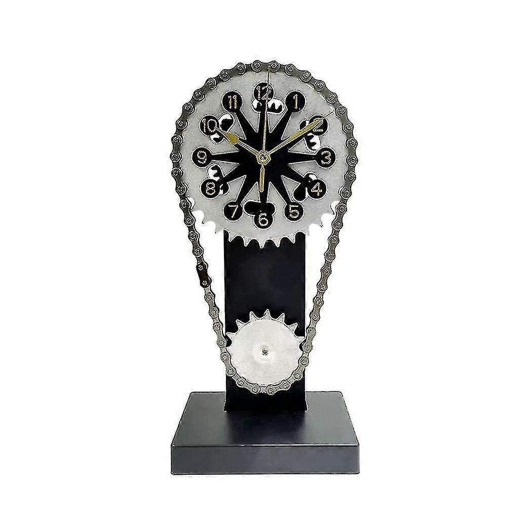 Steampunk Clock With Movement Home Decor Rotating Gear Clock Timing Rotating Gear Clock Belt Black