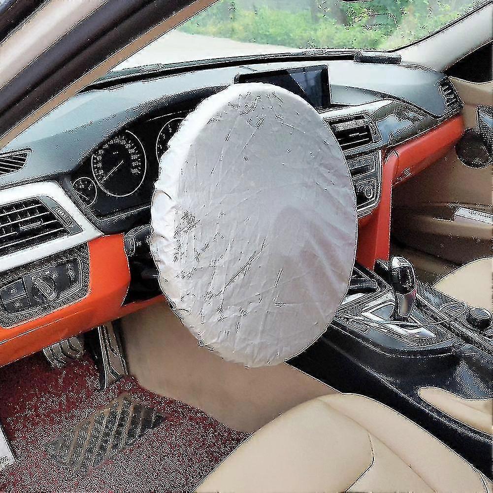 Auto Car Steering Wheel Sun Visor Side Window Shade Silver Coated Fabric Steering Wheel Cover Sunscreen Insulation Side Sun Visor