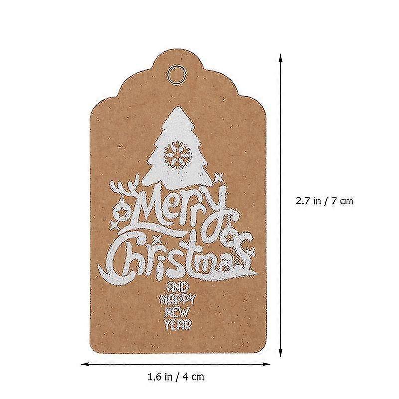 100pcs Christmas Paper Hanging Tags Gift Package Tags With Hanging Ropes