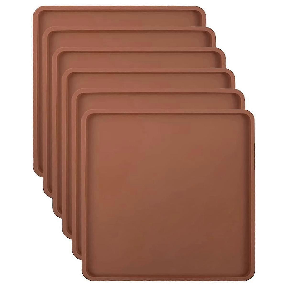 6 Pack Silicone Dehydrator Sheets With Edge For 14x14inch Trays, Nonstick Silicone Drye Sheets Mult