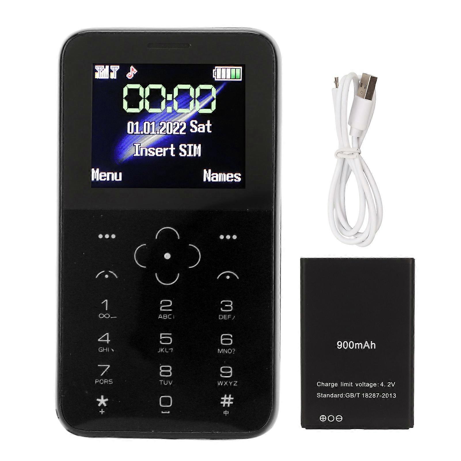 SOYESS10Pミニカード携帯電話超薄型小型ポータブルバックアップキーボード携帯電話子供用子供用学生ブラック