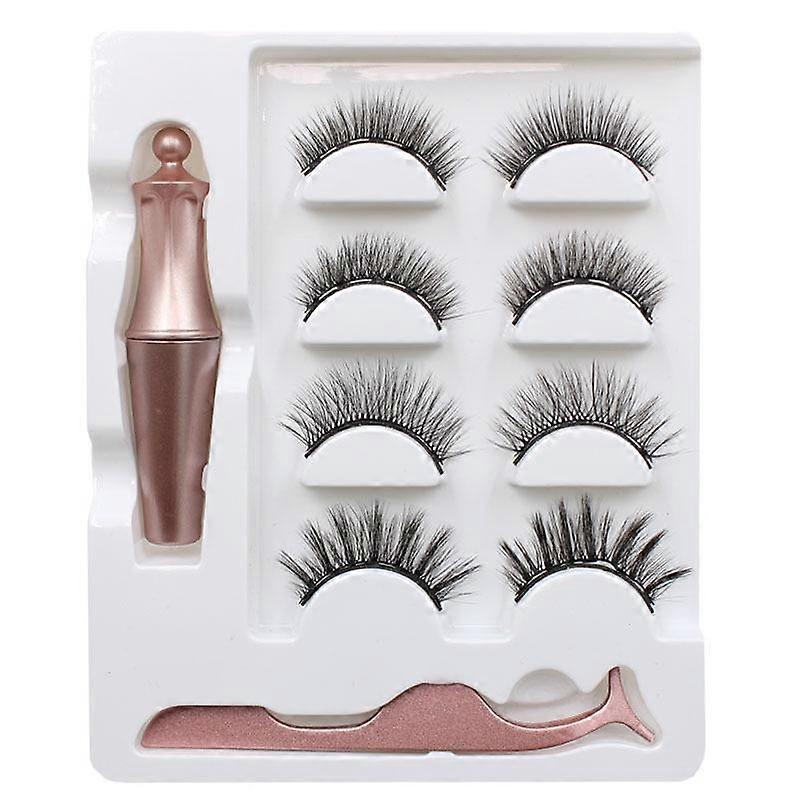 4 Pair of Magnetic Eyelashes No Glue Reusable 3D Waterproof
