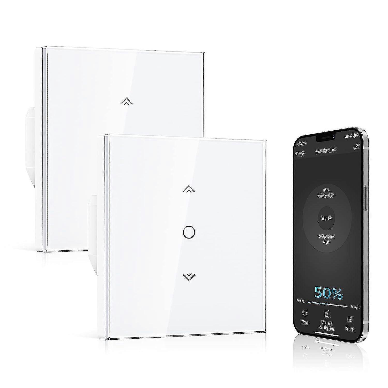 Percentage Functionconnected Roller Shutter Switch, Alexa Google Home Smart Curtain Switch,wifi Roller Shutter Switch,remote/timer Control,neutral Wir