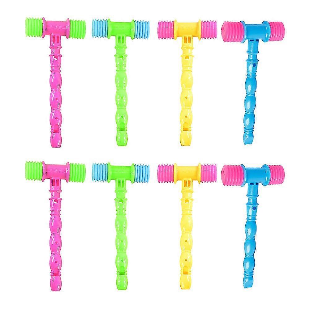 8pcs Sounding Plastic Hammers With Whistle Bb Hammer Sounding Toys