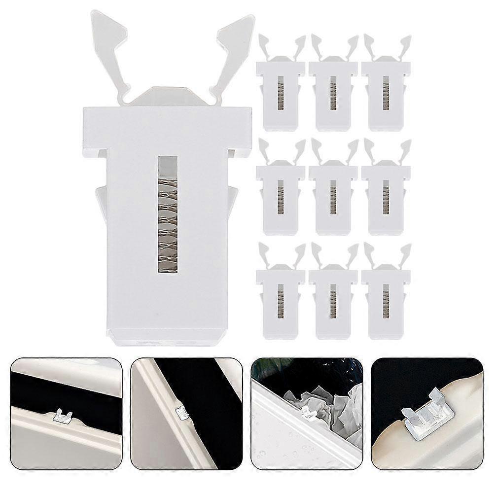 10 Pcs Switch Lock Trash Can Press Buckles with Lid Spring Self-locking Waste Bin Latch Garbage Replacement Plastic for Bucket