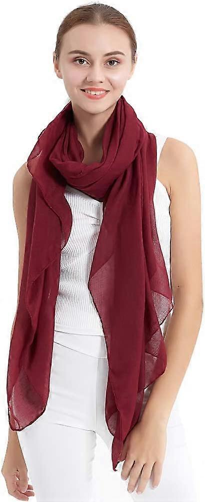 RedCotton women's solid color large sheer shawl scarf wraps for evening party