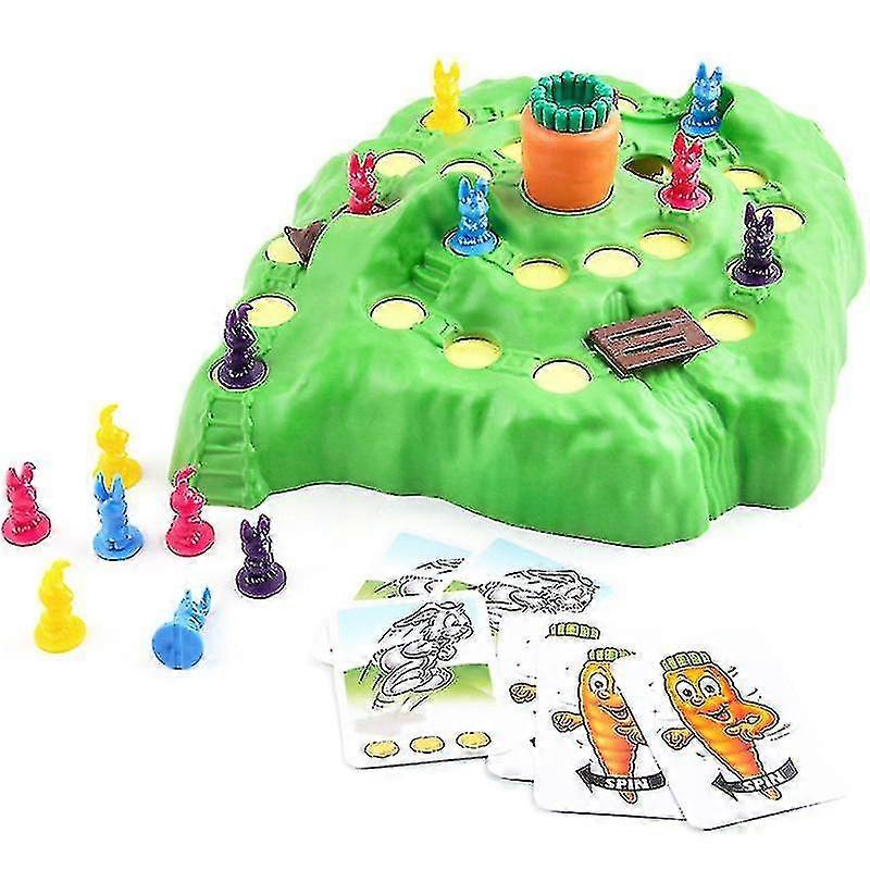 Childrens Bunny Checkers Board Game, Carrot Trap Strategy Game