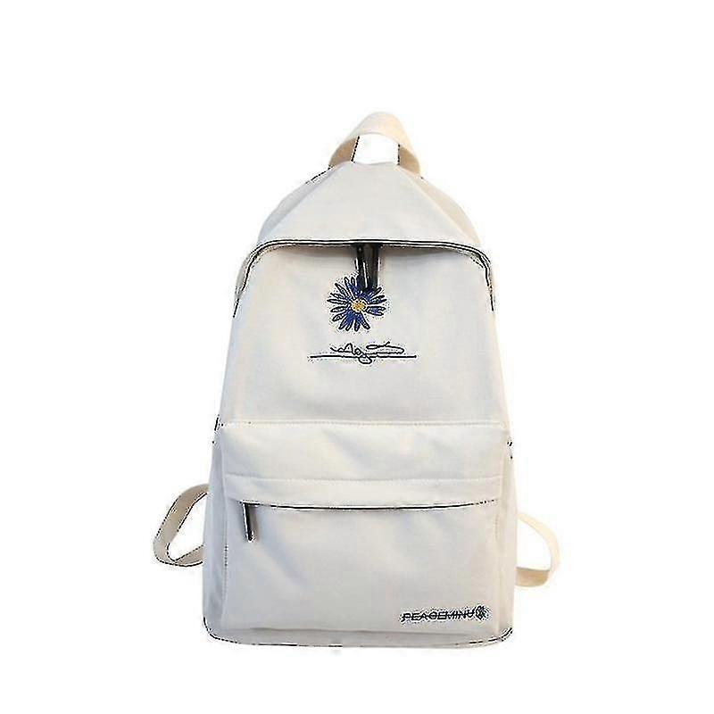 Casual School Flower Student Backpack White