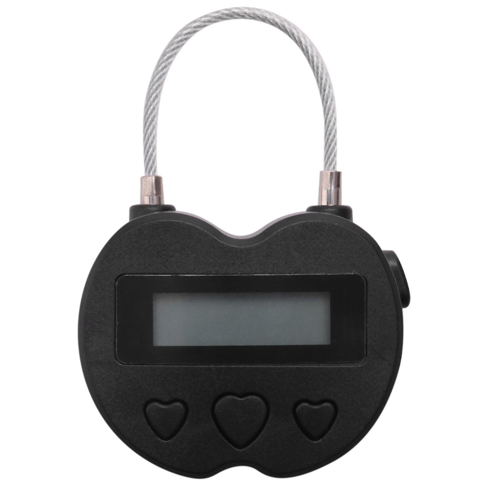 Smart Time Lock Lcd Display Time Lock Usb Rechargeable Timer Black
