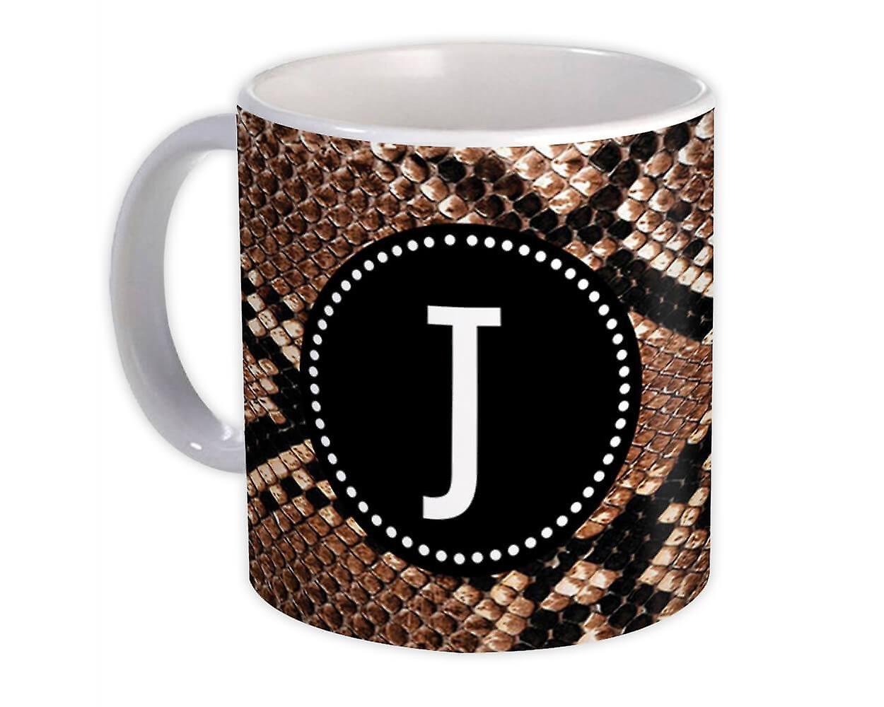 Geschenkbecher: Monogramm Buchstabe J Schlange