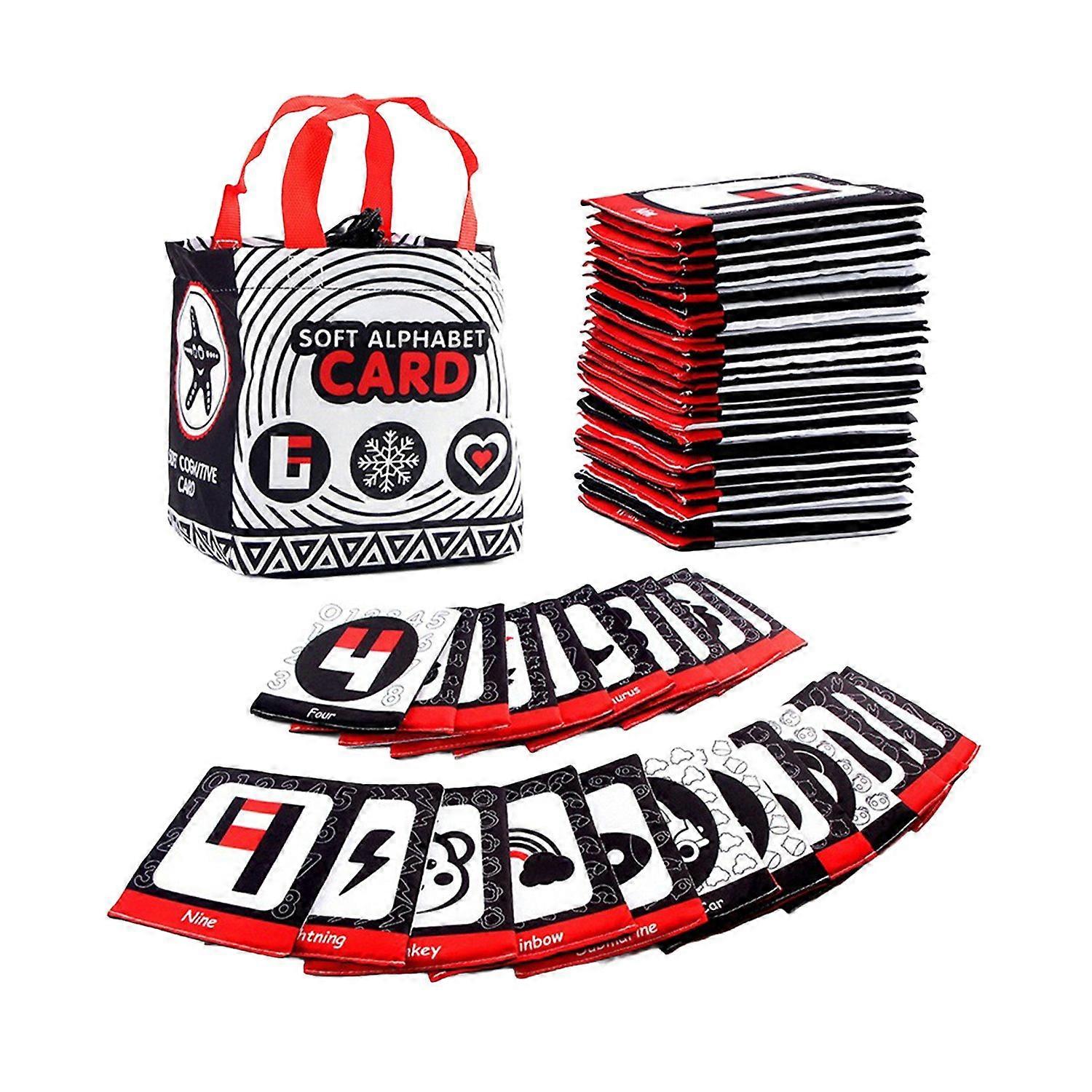 Early Childhood Enlightenment Toy Visual Skills Learning Toy Baby Soft Alphabet Cards with Storage