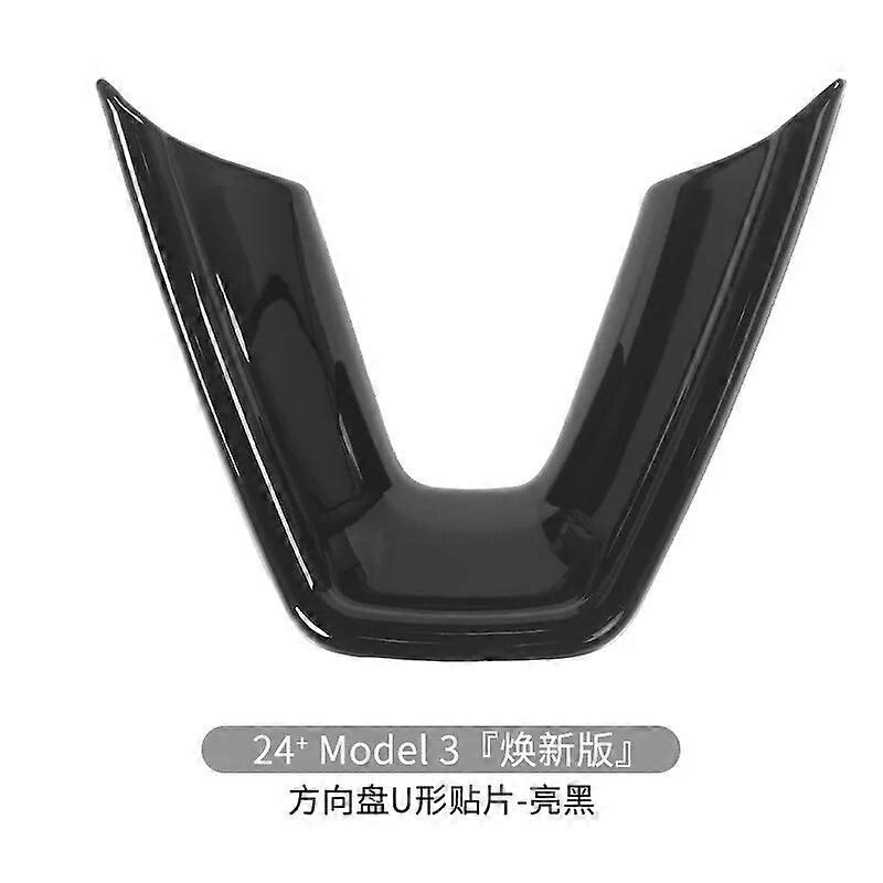 Steering Wheel Patch for Tesla New Model 3 3+ Carbon Fiber Decorative Sticker ModifiedShell New Model3 Highland 2024 AccessoriesMotor Vehicle Frame &