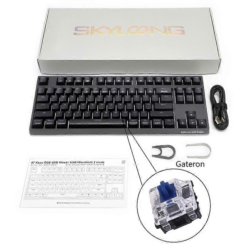 SK87 Wired Mechanical Gaming Keyboard Compact 87 for Key RGB LED Backlit Gateron