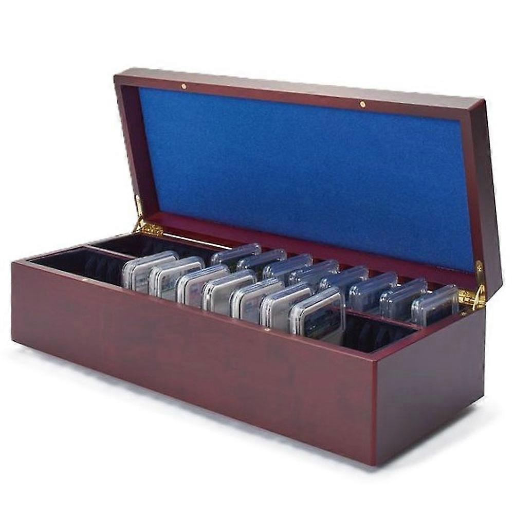Leuchtturm Premium Quality and Durable Mahogany Wooden Coin Box for 50 Slabs