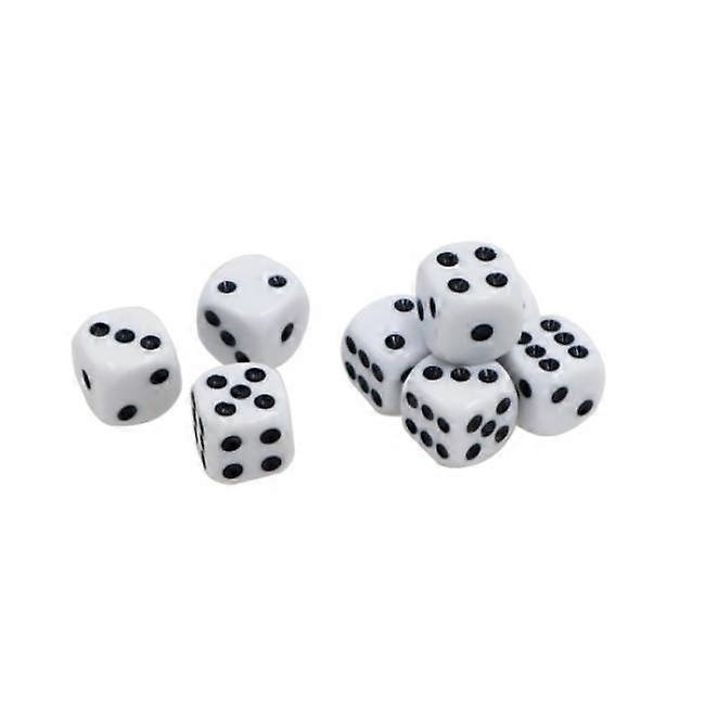 Game Component 100Pcs 16mm Acrylic Dice Black/White 6 Sided Poker Game Bar Party Dice dice