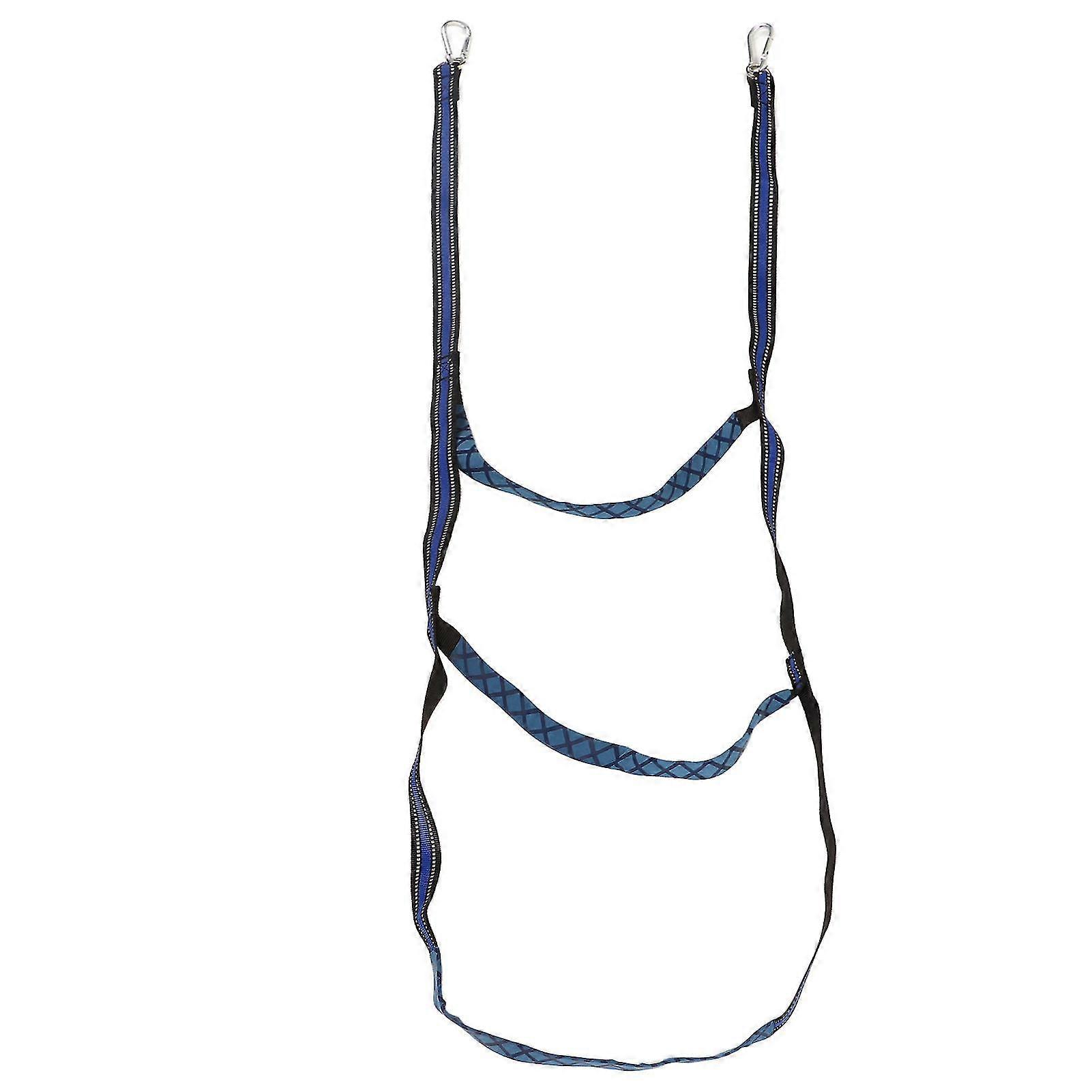 Blue Portable Foldable Marine Boat Rope Ladder with Hooks - 3 Step Boarding Steps for Yachts, Kayaks, and Inflatable Boats