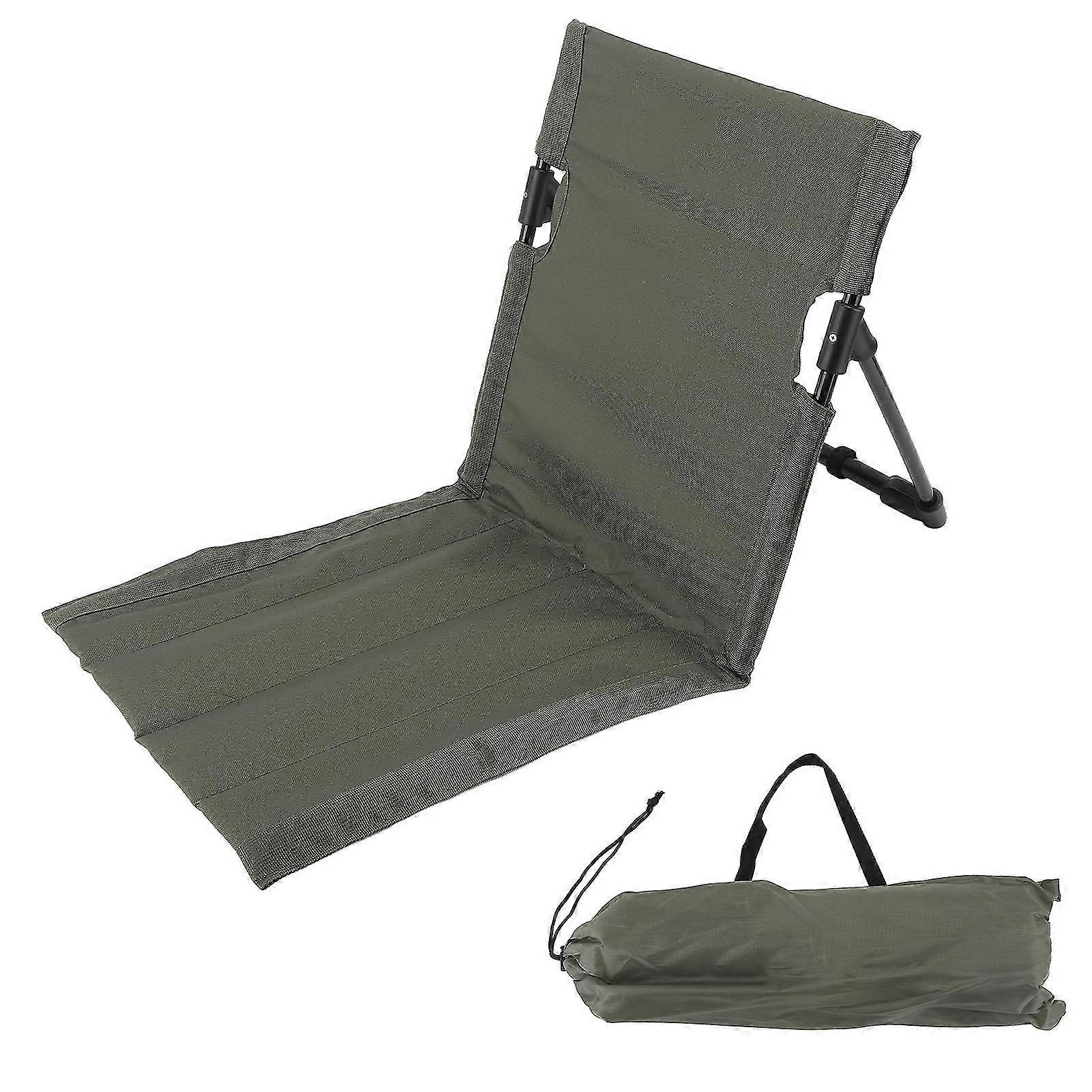 Portable Folding Beach Lounge Chair for Adults with Adjustable Backrest - OD Green