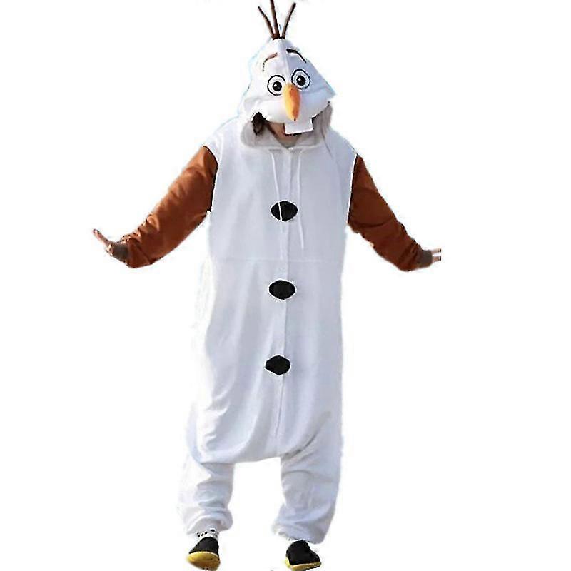 Olaf forme combinaison pyjama hommes et femmes Cosplay Costume Vêtements de nuit Une pièce Unisexe