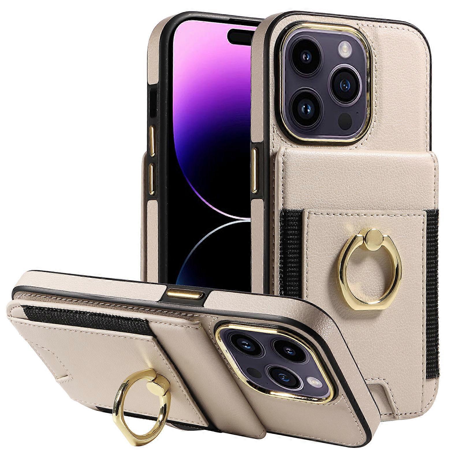 Wallet Case Compatible with iPhone 15 Pro Max, Leather Case with Card Holder Ring Kickstand, Protective Case for iPhone 15 Pro Max
