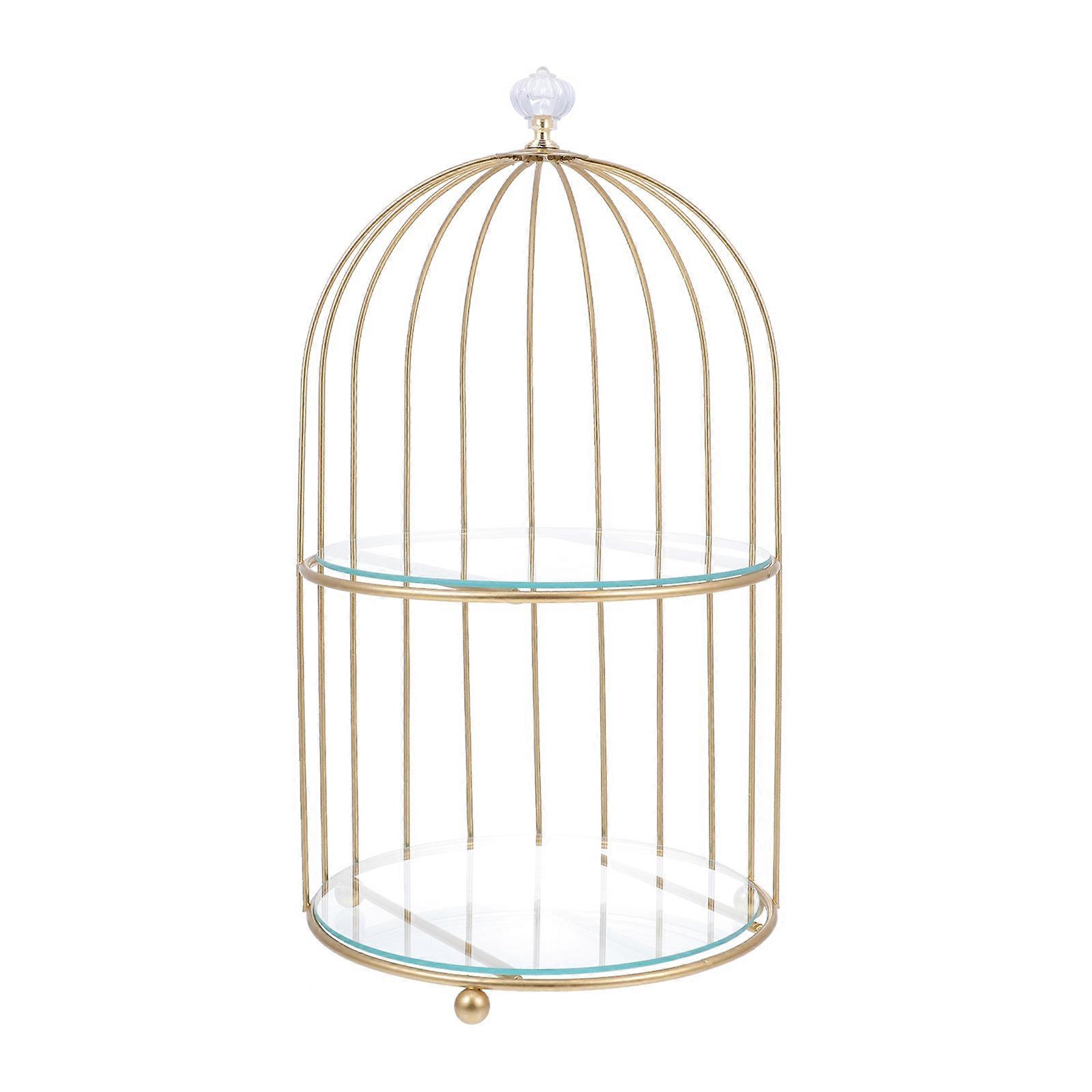 Decorative Cupcake Holder Birdcage Shape Cake Stand Dessert Display Tray