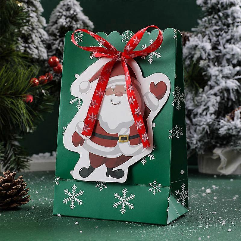 20個/ロットかわいいファッションクリスマススノーフレーク紙袋リボンサイズ18.5 * 12 * 7cmの小さなギフト包装袋