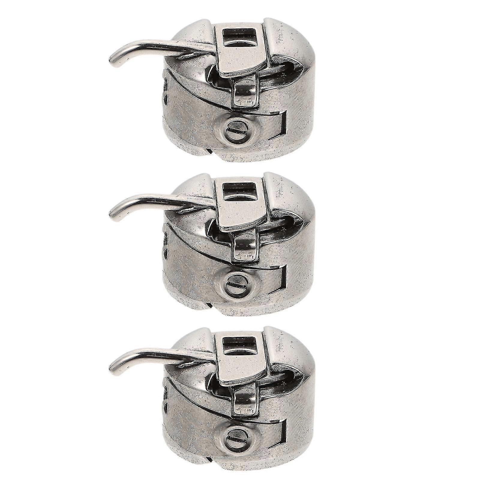 3pcs Sewing Machine Bobbin Cases Portable Sewing Machine Part Supplies (silver)