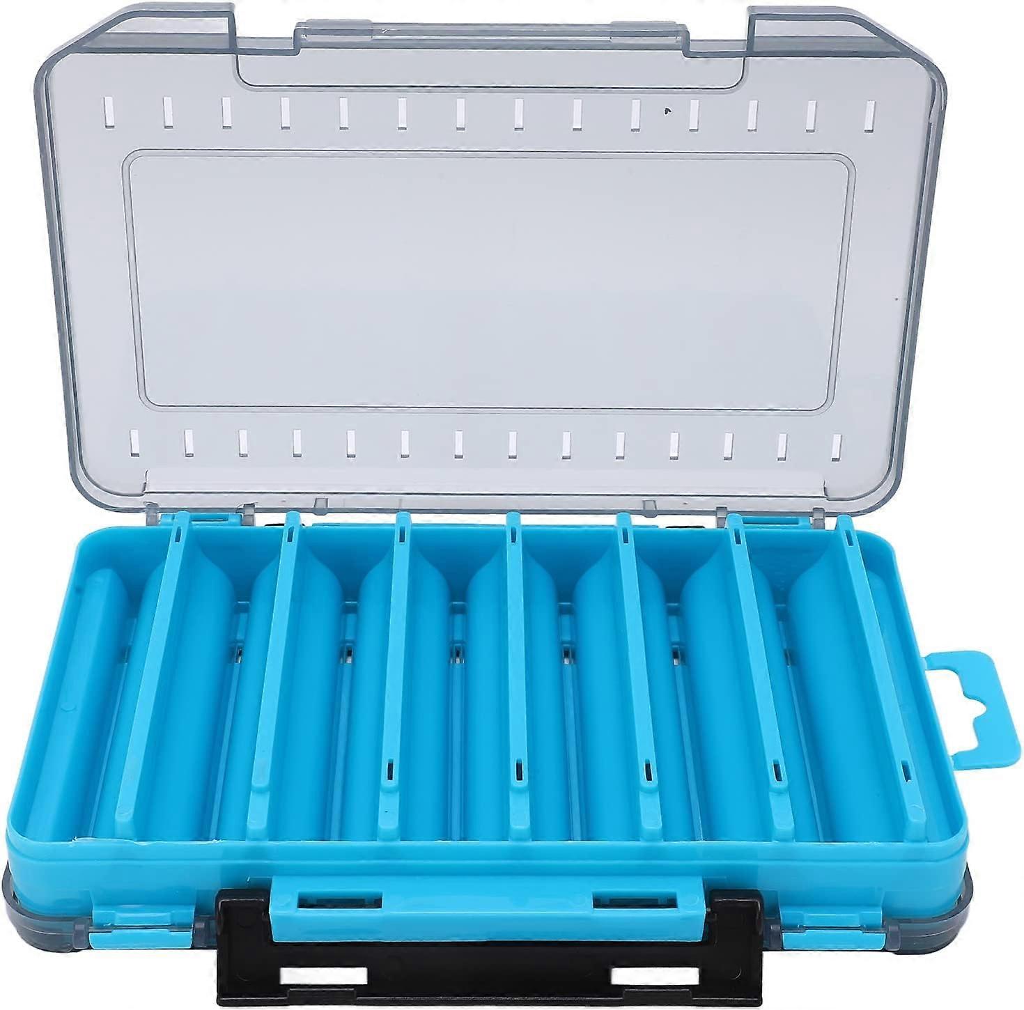 Fishing Accessories Storage Box with Adjustable Interior Compartments, Blue 19.8*13.5*3.6