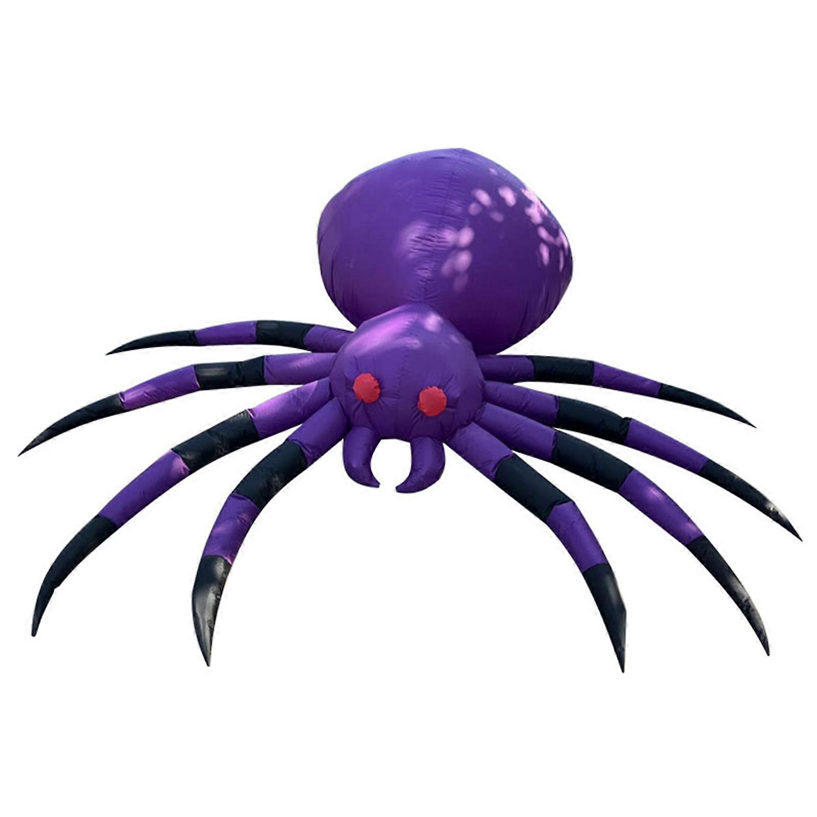 Halloween Inflatables Spider Halloween Build-in LED Light 8ft Yard Garden Decor Polyester Cloth With Lots Of Accessories Tools