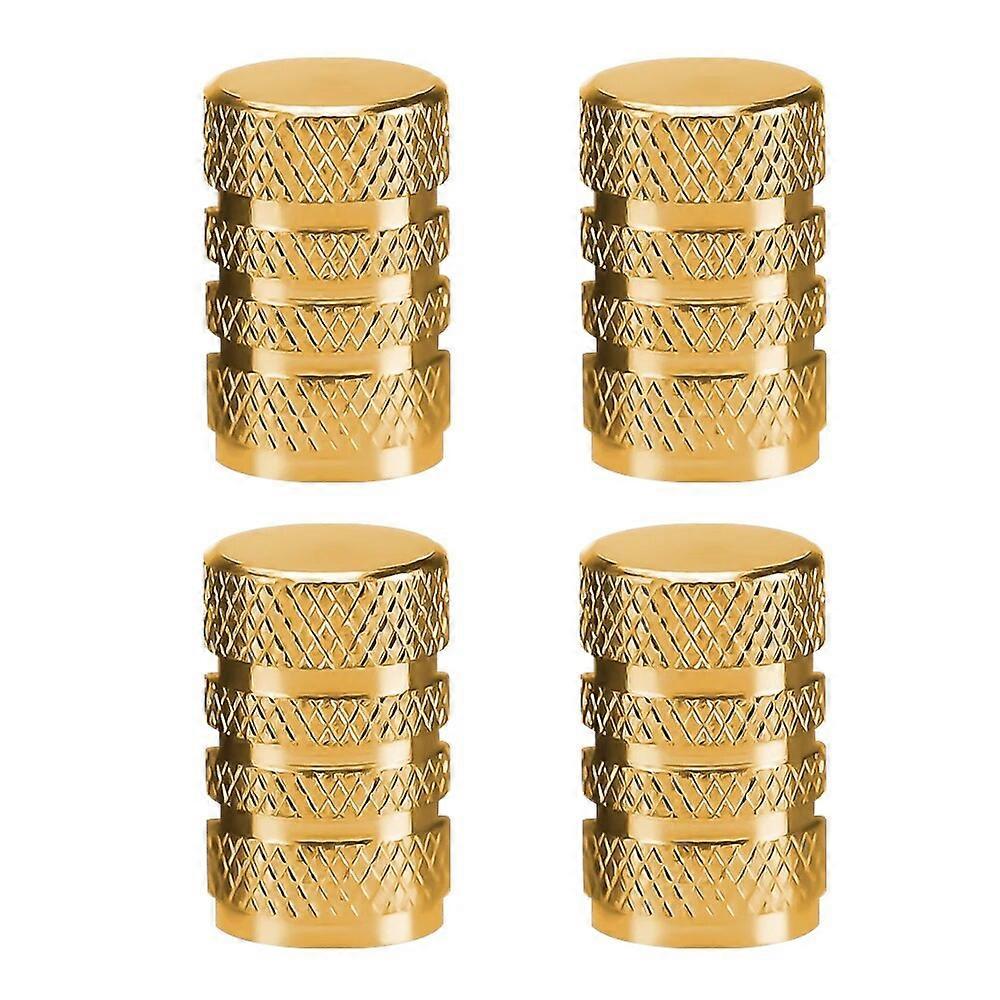 4Pcs Silver Car Tire Valve Stems Cap Knurling Style Tire Valve Cap Aluminum Tire Wheel Stem Air Valve Cap Car Accessories-Motor Vehicle Wheel Parts