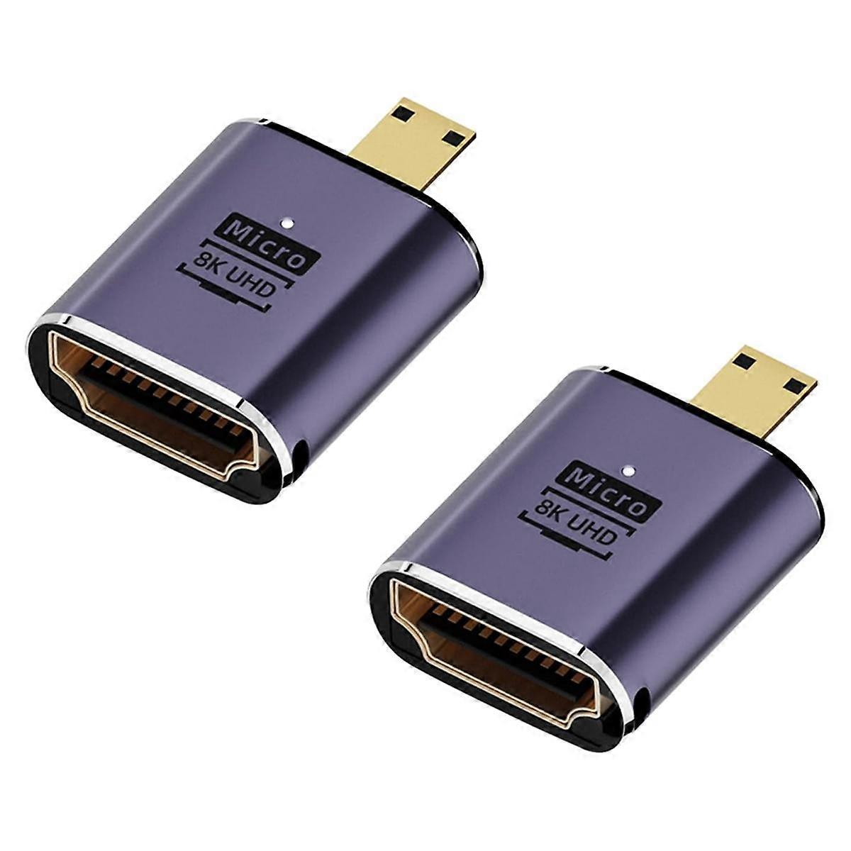2 Pack 8K Micro--Compatible Adapter for Cameras HDTV Monitor
