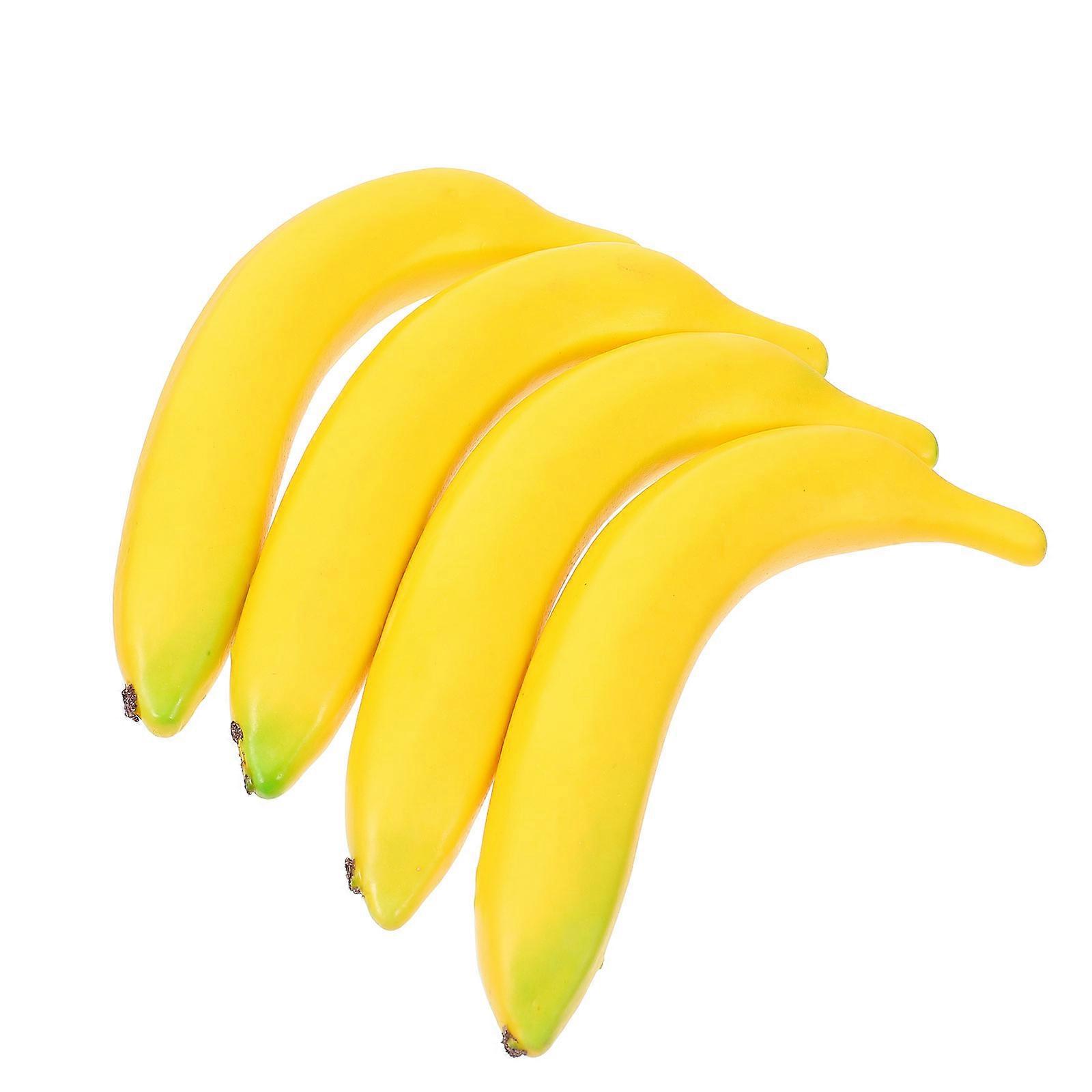 4 Pcs Accueil Dcor Simulation Banane Modèle Réaliste Banane Fausse Banane Sculpture Bureau Fausse Banane