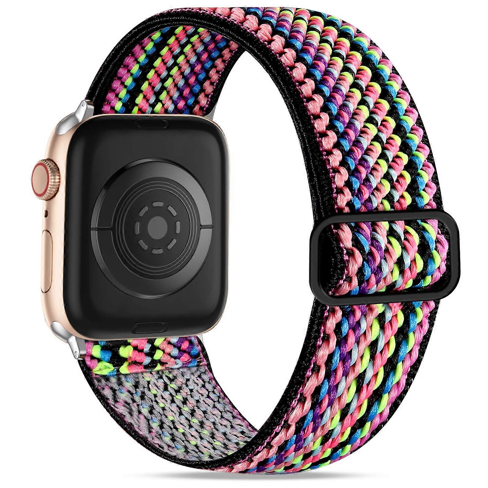 Stretchy Adjustable Nylon Stylish Replacement Strap for Apple Watch SE/iWatch Series 7 6 5 4 3 2 1