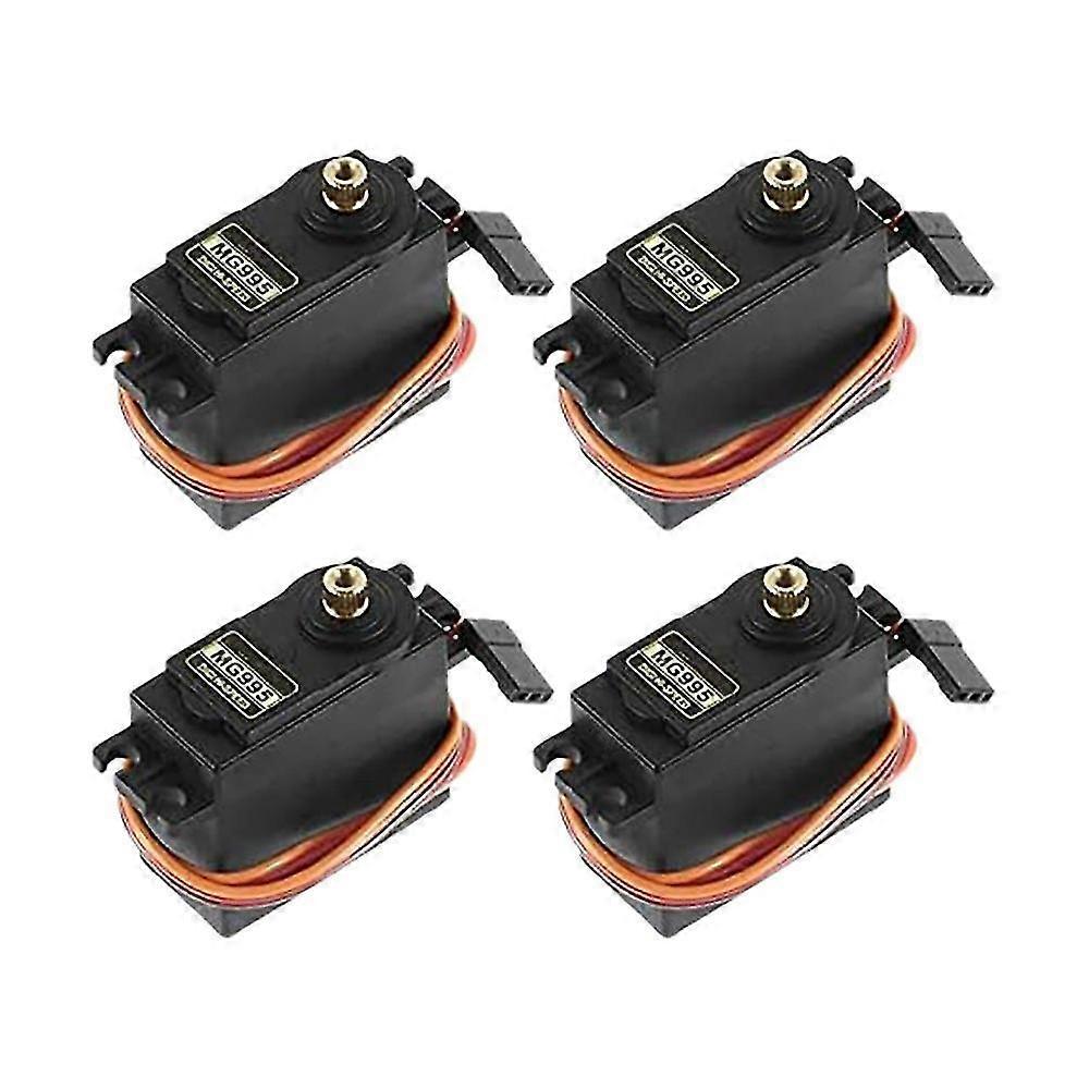 4pcs Servo Motor Mg995 Control Angle180 Metal Gear Servo 20kg Digital High Speed Torque Servo Motor Compatible Smart Car Robot QWW