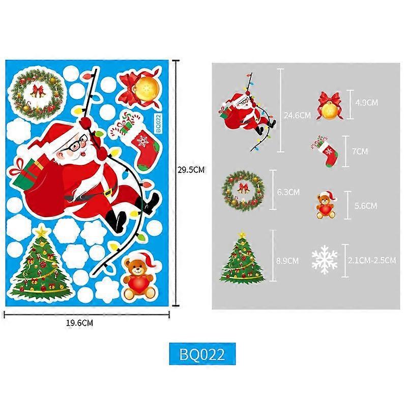 Christmas Sticker Santa Claus Xmas Elk Snowflake Faceless Doll Window Stickers Merry Christmas Decor For Home