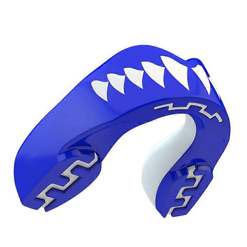 واقي الفم سليم صالح ، درع اللثة للبالغين والصغار مع حالة للملاكمة ، MMA ، الرجبي ، فنون الدفاع عن النفس ، الجودو ، الكاراتيه ، الهوكي وجميع الرياضات التي تتطلب الاحتكاك الجسدي ، أزرق