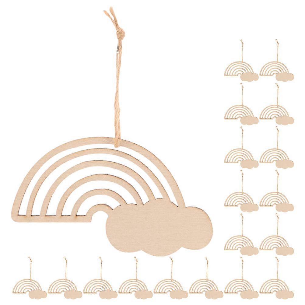 60Pcs Holzausschnitte Handwerk DIY Holzscheiben Unlackiertes Holz Regenbogen Scheiben Unbemalte Ausschnitte