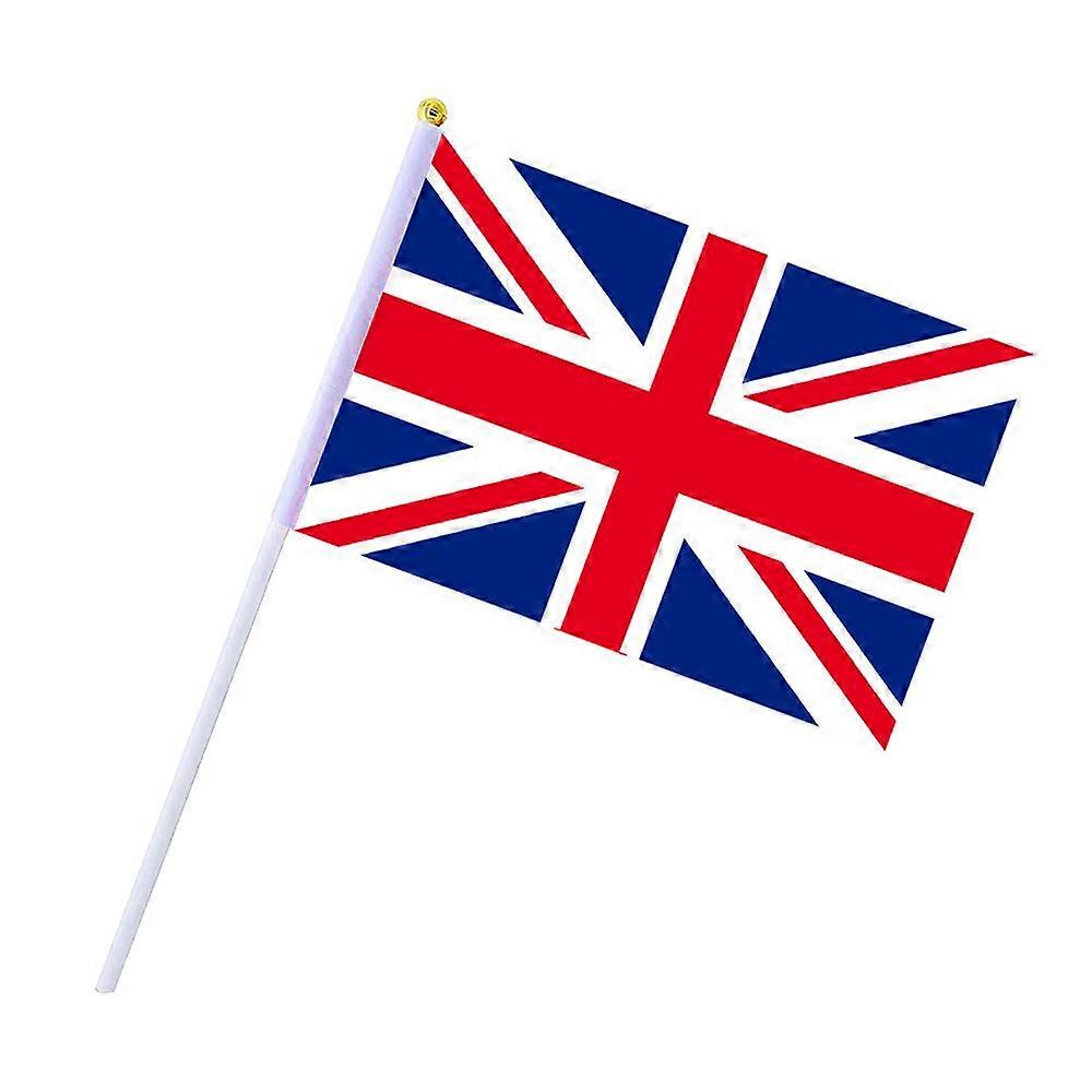 1-200Pcs Union Jack Stick Flag for King Charles Coronation Decor Hand Held British Small Flags with 30cm Flag Pole