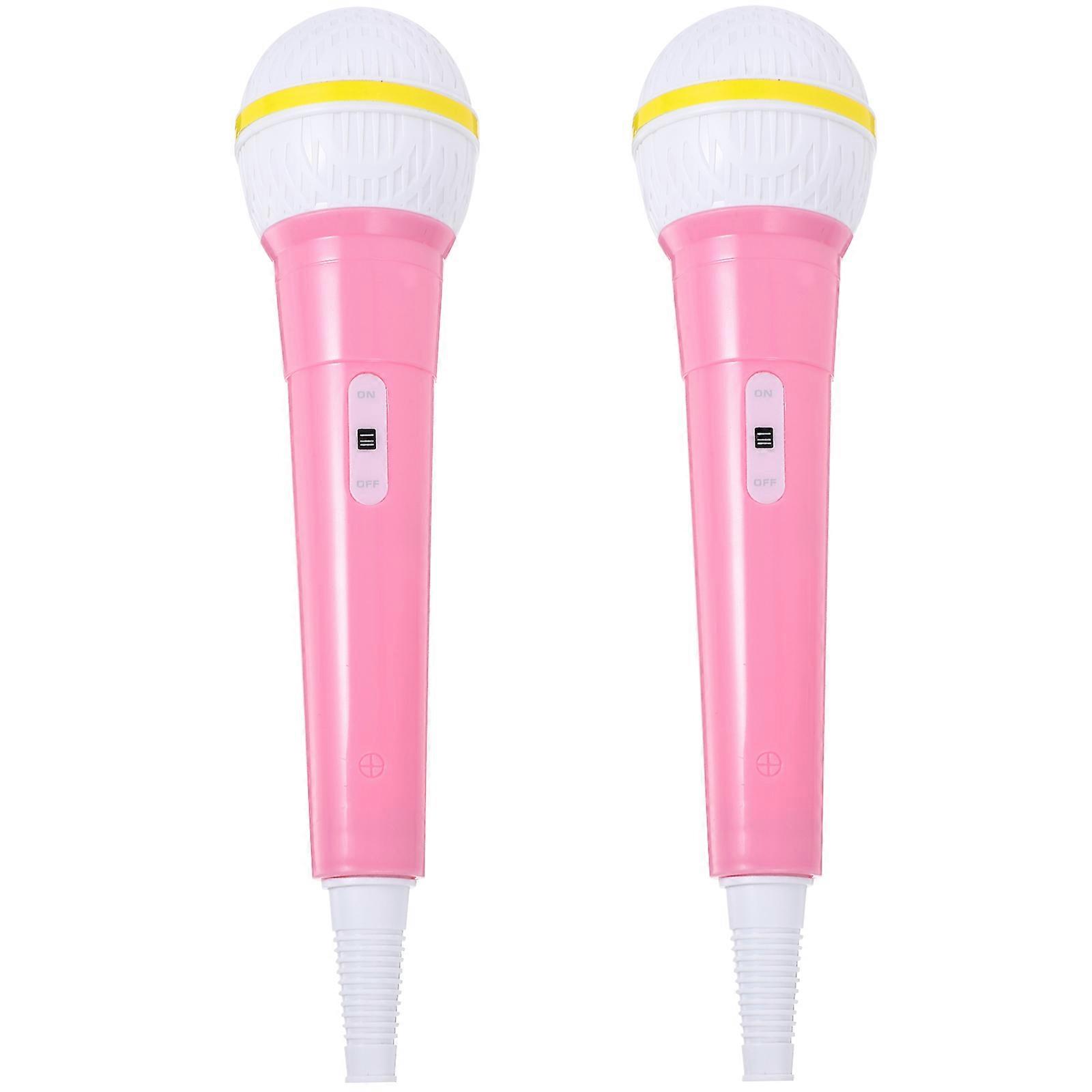 2 قطعة ألعاب ميكروفون قسط تتظاهر باللعب ميكروفون المرحلة زي حزب ميكروفون لعبة