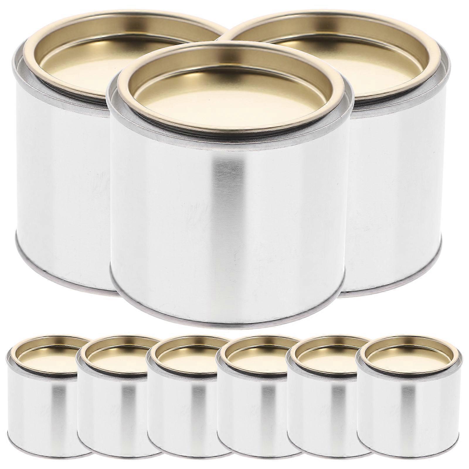 8PCS Paint Mixing Iron Can Round Metal Oil Paint Cans Portable Printing Ink Storage Can Practical Paint Storage Can Sturdy Oil Ink Container for Home