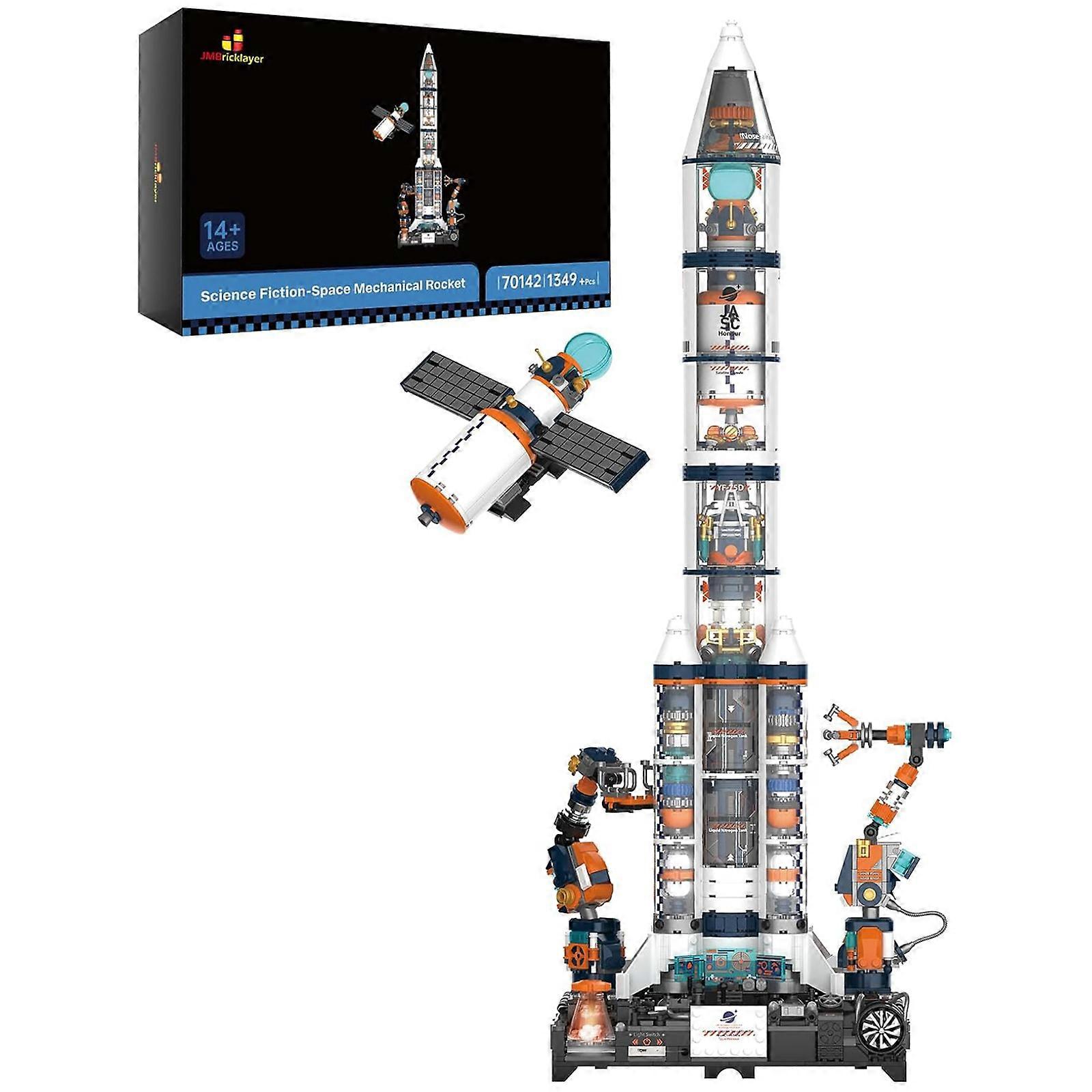 JMBricklayer Space Rocket Building Sets for Boys, Space Shuttle Rocket Ship for Adults, Spaceship Model Kits with Special Lights, Ideal Gifts for Fath