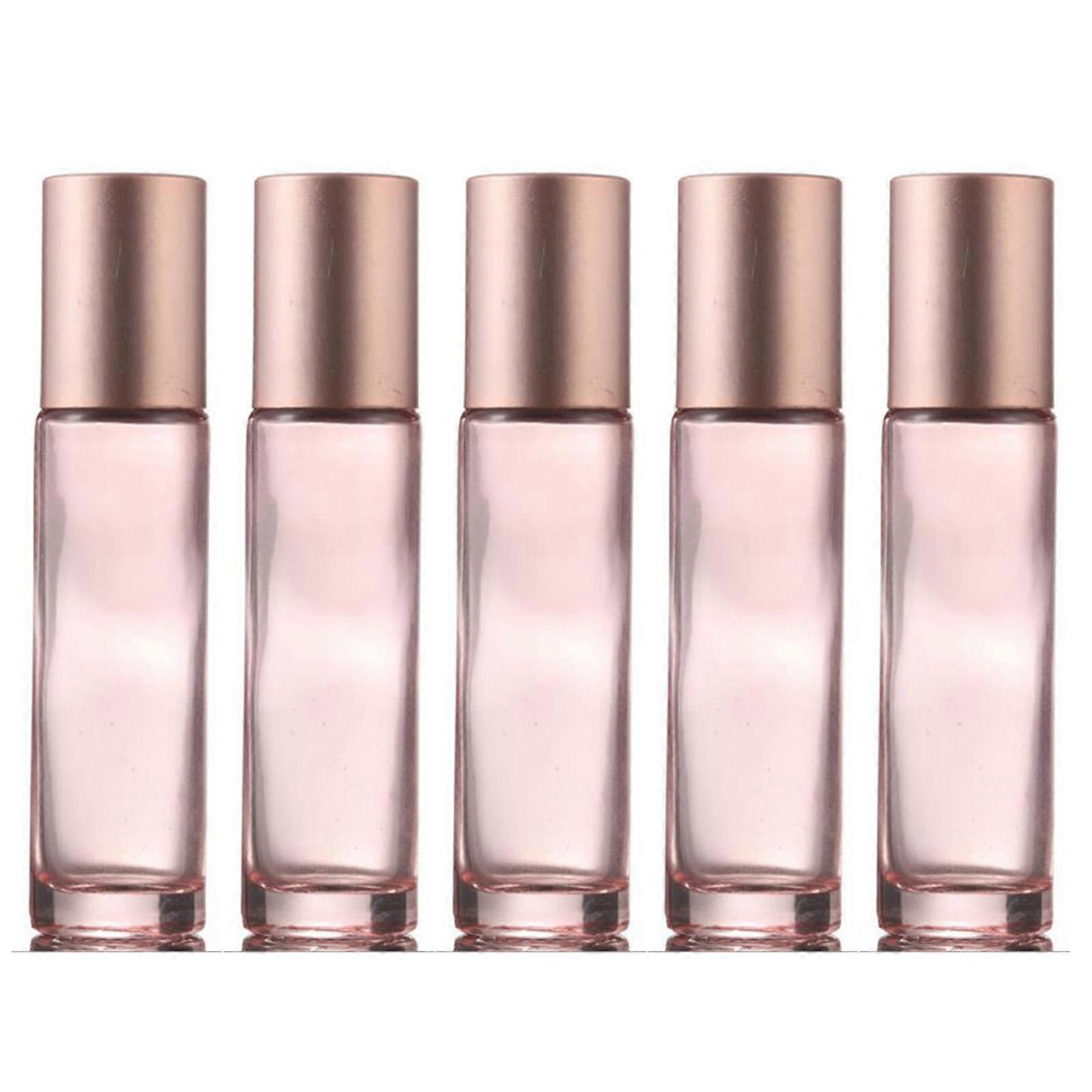 2023 New 5pcs Oil Bottles 10ml Roll on glass Roller Ball Massager essence Perfume Refillable Empty Bottle Container