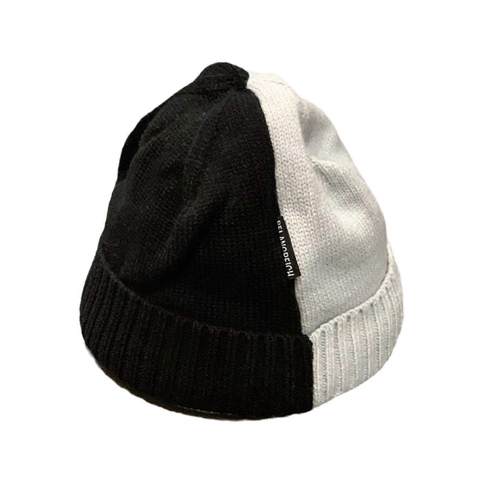 All-match Beanie Hat Wool Hat Color Matching Knit Hat For Boyfriend Girlfriend