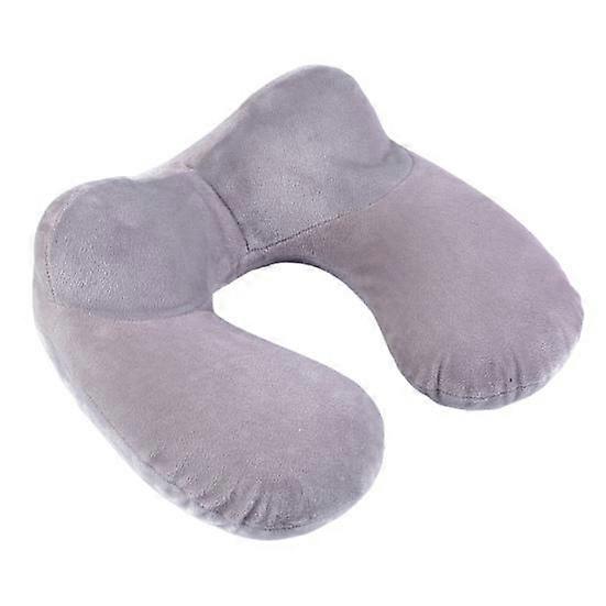 Inflatable Pillow U Shape Hump Design Extended Collar Highly Elastic No Strangulation Fit Cervical Spine Travel Pillow Office Accessory