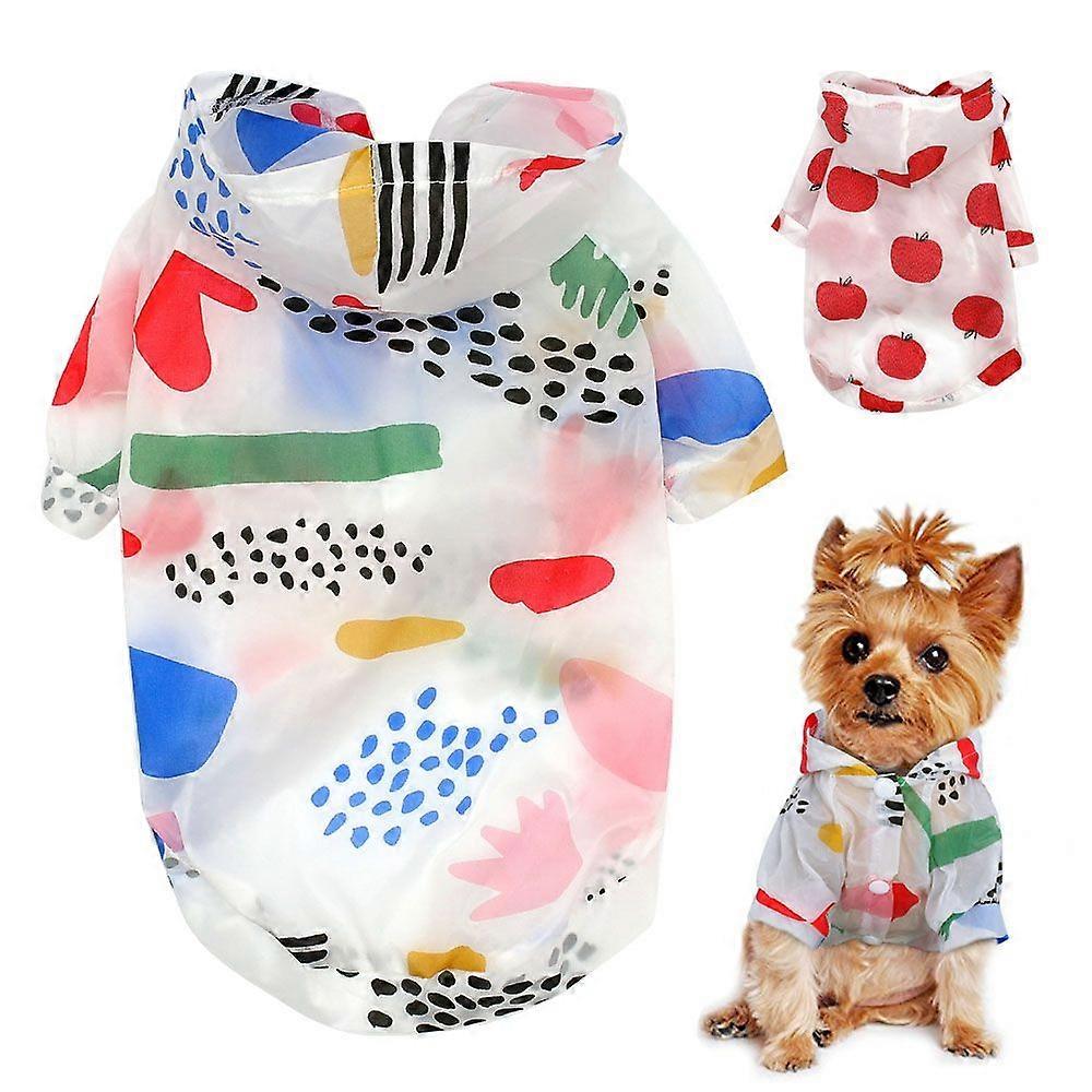 Hund solsäkra kläder Sommar Solskydd Hoodie Små Hund kläder Tryck Poncho För små medelstora husdjur Valp Katt