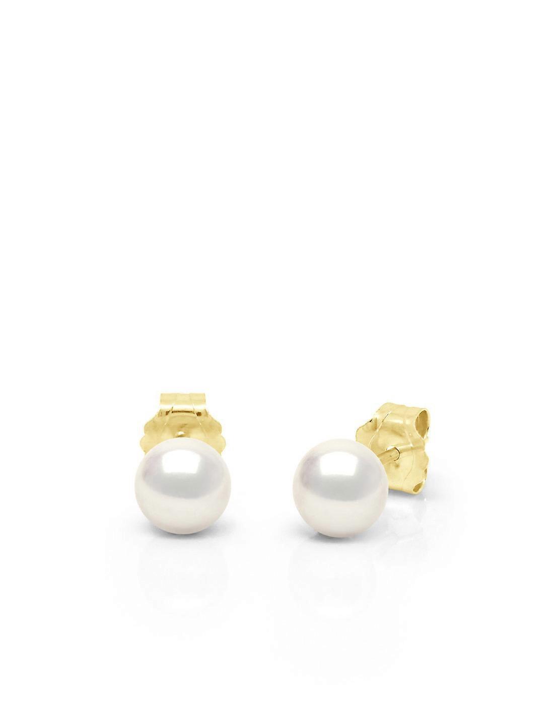 Brincos Ouro - Pérolas 5-6 mm - Branco - AUDREY