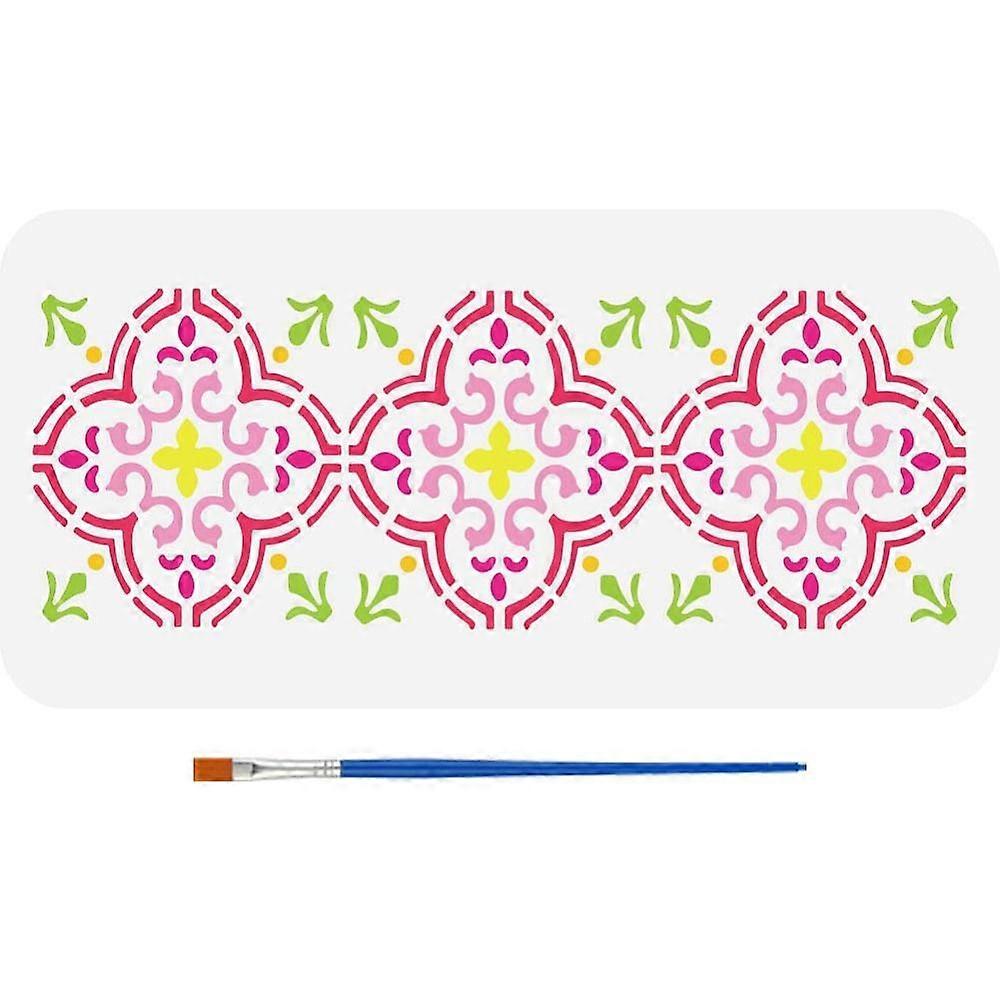 1pcペット中空アウト描画ペイントステンシルDIYスクラップブックフォトアルバム花150x300mm