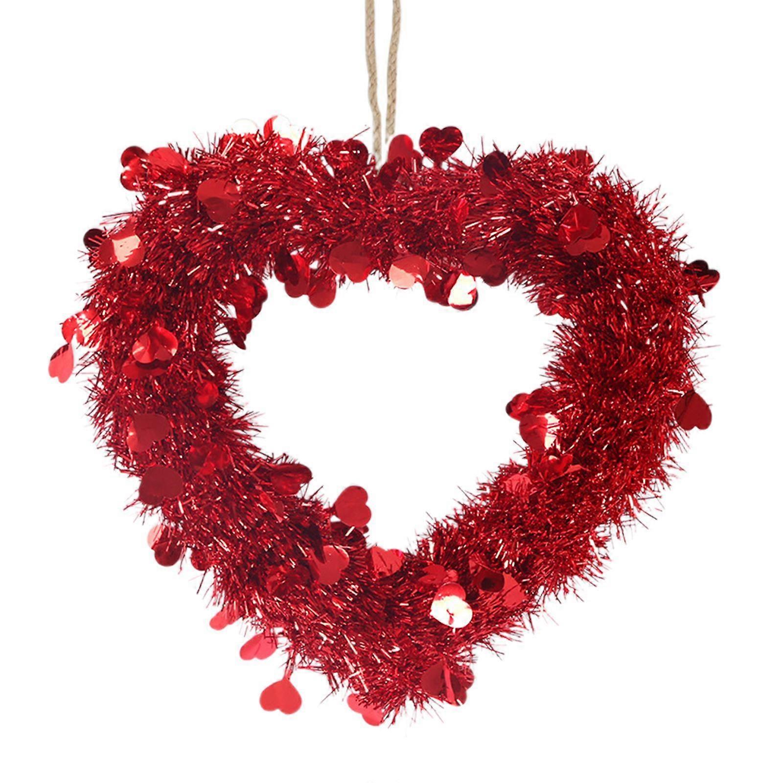 Heart Shape Wreath Valentines Day Wreath Decorative Door Wreath Artificial